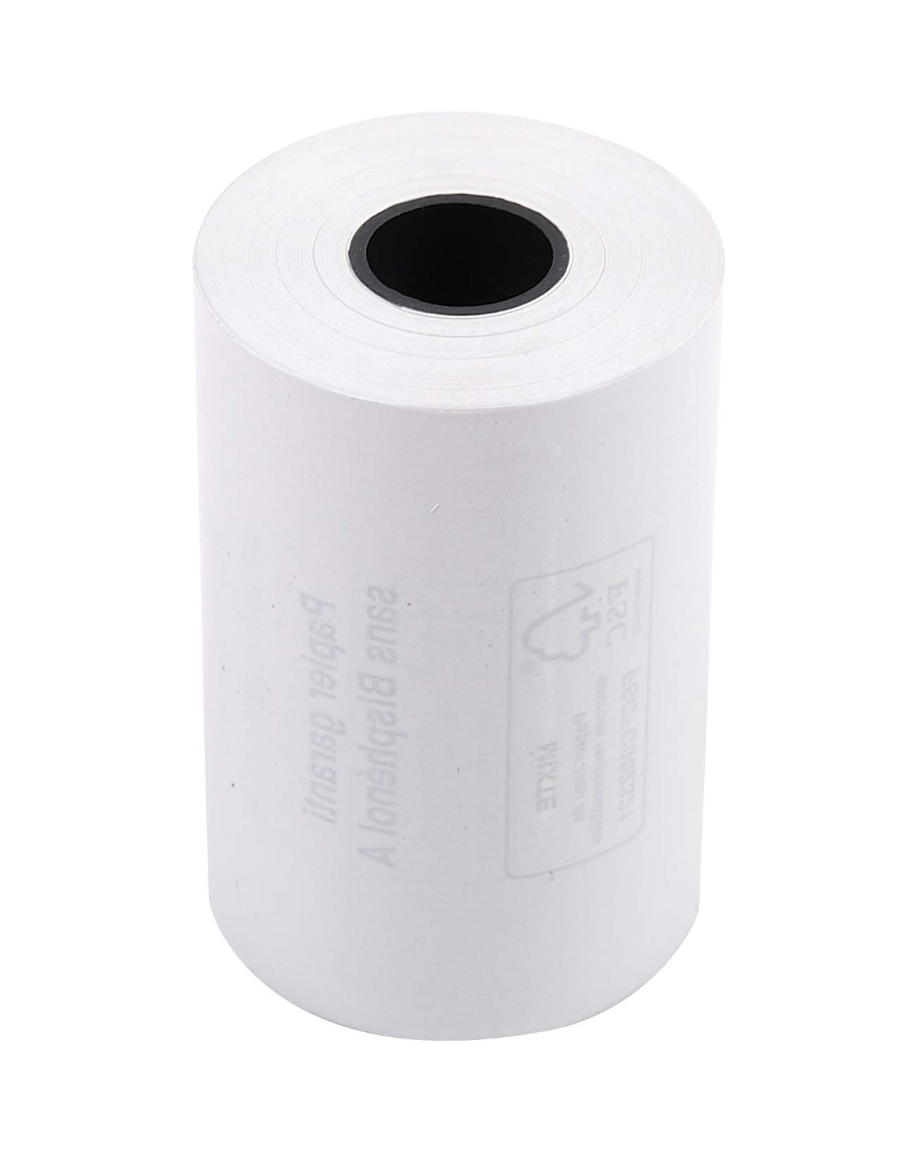 Exacompta - Réf. 40349E - Carton de 60 bobines pour tickets de carte bancaire - largeur 57 mm x diamètre 40 mm - mandrin 12 mm - 1 pli thermique 55g/m² sans BpA - Métrage (+ ou - 2m) : 18 m - Blanc