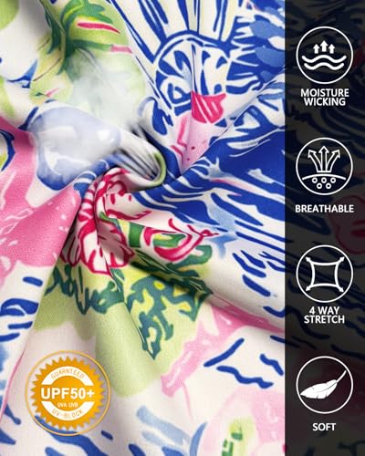 Image of WOWENY 3 /4 Sleeve Dress for Women with Pockets V Neck UPF 50+ Casual Sun Dress Breathable Quick Dry Beach Vacation