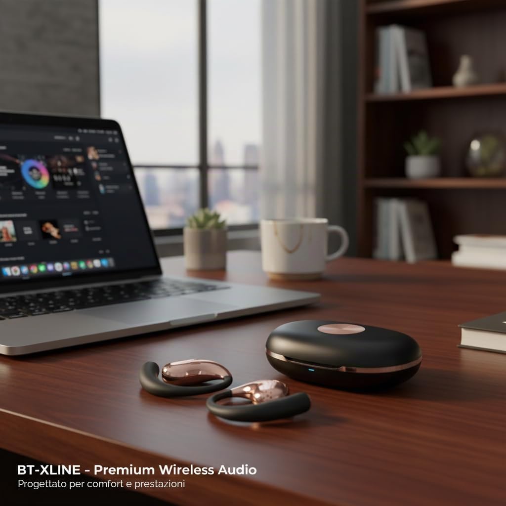 Micool Cuffie open-Ear Bluetooth 6.0, clip on auricolari senza fili con tempo di riproduzione 36H, riduzione del rumore, auricolari vivavoce, vestibilità comoda, per corsa, fitness e viaggi