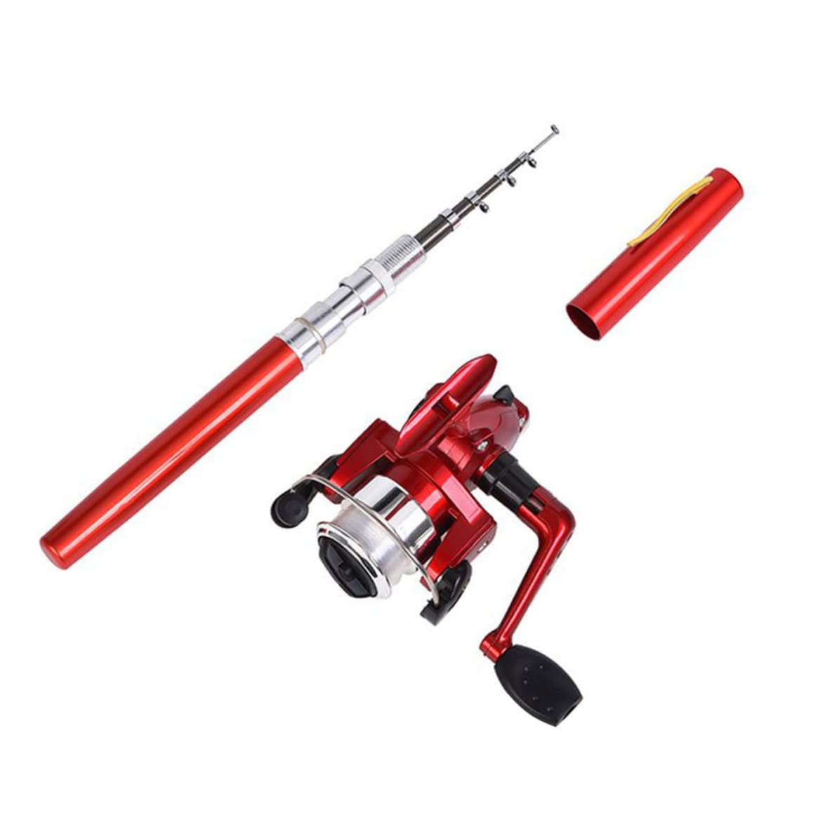 Jorzer Mini Stift Aussehen Fischereistange tragbare rotierende Rad Angelrute Winter Außenfischereisenfischereizubehör Accessoires