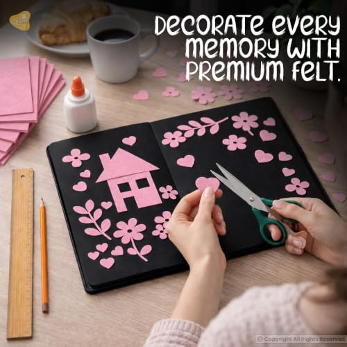 Image of Lakeer A3 Felt Sheets, 1mm Thick Stiff Fabric, Baby Pink, Pack of 10, for Crafts, Sewing, Scrapbooking, School Projects