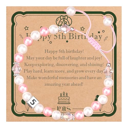 POTUS Engraved Metal Bead and Natural Stone Bracelet Birthday Gift, 5th Birthday Present