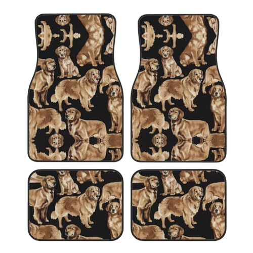 Tapis de voiture Golden Retriever : tapis universels de sol pour auto, SUV et camionnette