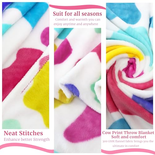 Hseec COLORFUL-S Throw Blanket Fleece Cozy Blankets & Throws Soft Throw Blankets thumb #5