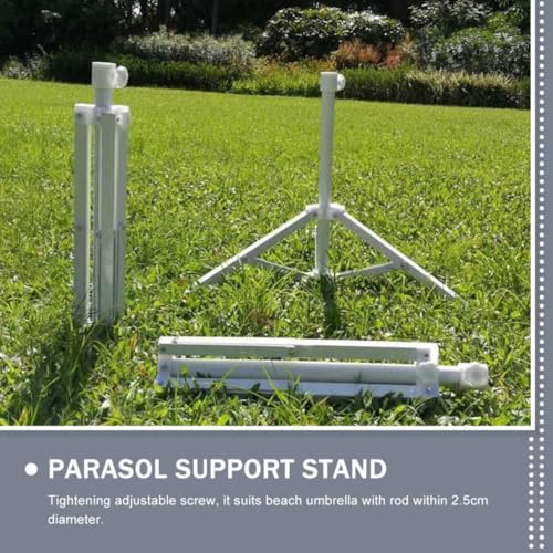 Support parasol de jardin anti-basculement en fer blanc à base triangulaire - 5
