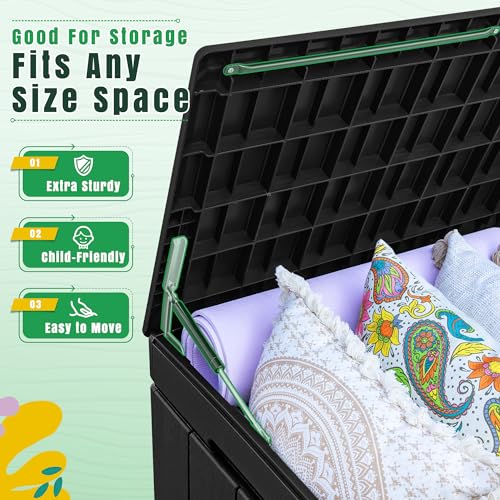 Greesum GS-PSB22-0093-0 82 Gallon Resin Deck Box Large Outdoor Storage thumb #5
