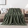 DISSA Fleece Blanket Throw Size – 51x63, Olive Green – Soft, Plush, Fluffy, Fuzzy, Warm, Cozy – Perfect Throw for Couch, Bed, Sofa - with Pompom Fringe - Flannel Blanket Throw Blanket #4