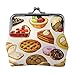 ZUNPNG Retro Backen, Fast Food, Donuts, Kuchen, Kekse, Schnalle, Leder, Münzgeldbörse, Vintage-Tasche, Kiss-Lock Kleingeldbörse für Frauen und Mädchen