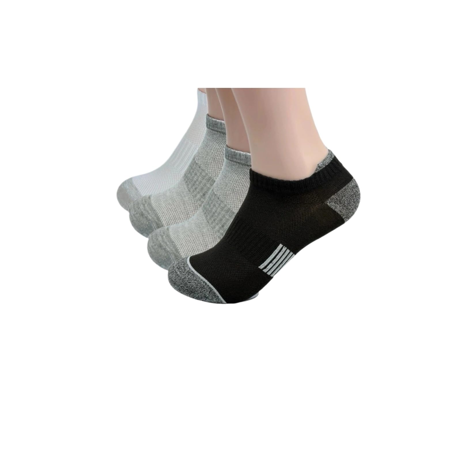 JMFANGLIU Womens Athletic No Show Socks, Cushioned Ankle Running Socks, Breathable, 4 Pairs (US, Alpha, One Size, Regular, Regular, Mixed Colors)