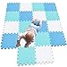 MQIAOHAM 18 pezzi tappeto eva bambini recinto bambini puzzle gioco baby tappetino tappeti imbottito puzzle gioco baby tappetino tappeti imbottito morbido per sensoriali bianco blu verde 101107108