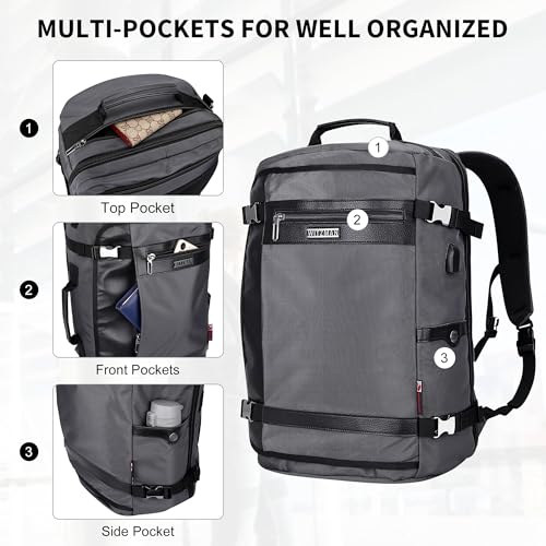 Image of WITZMAN Travel Backpack for Men Laptop Backpack with USB Charging Port Carry-on Luggage Airplane Approved