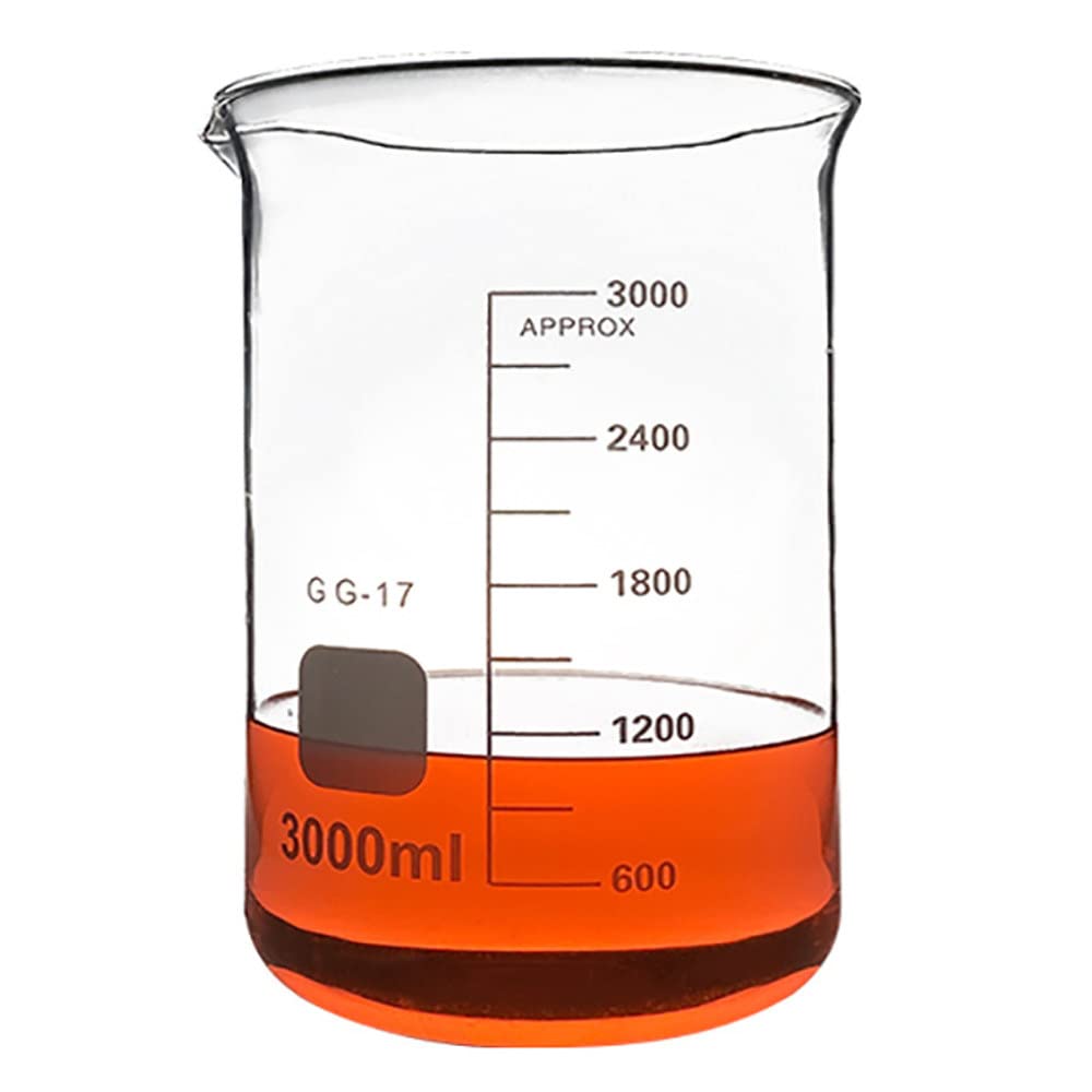 Vasos de precipitados de vidrio de forma baja, vaso de precipitados de laboratorio de borosilicato transparente, vaso de medición graduado de vidrio con pico, resistencia al calor y a altas temperat