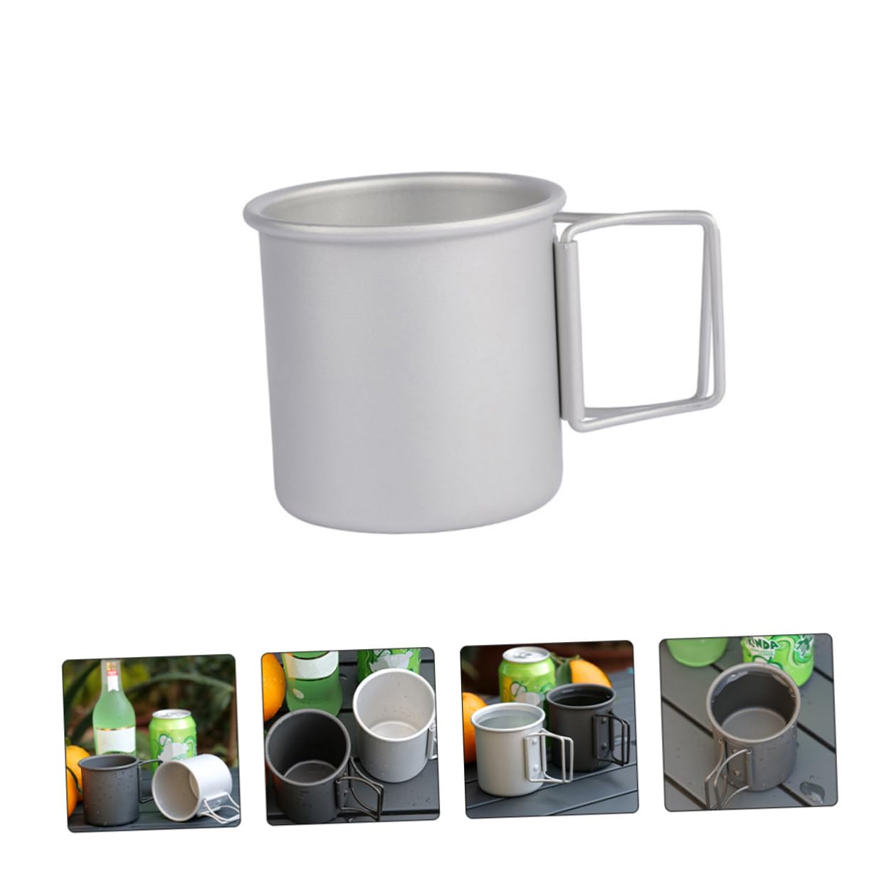 2 pezzi Tazze da Campeggio Pieghevoli in Alluminio Leggero da Bicchieri Comodi Resistenti per Acqua Caffè e Bevande Calde per Escursioni e Picnic all Aperto