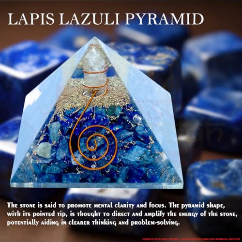 Image of Lapis Lazuli Pyramid |2-Inch|Natural Lapis Lazuli Crystal Pyramid for Wisdom, Intuition, and Spiritual Growth|Ideal for Meditation and Gifting