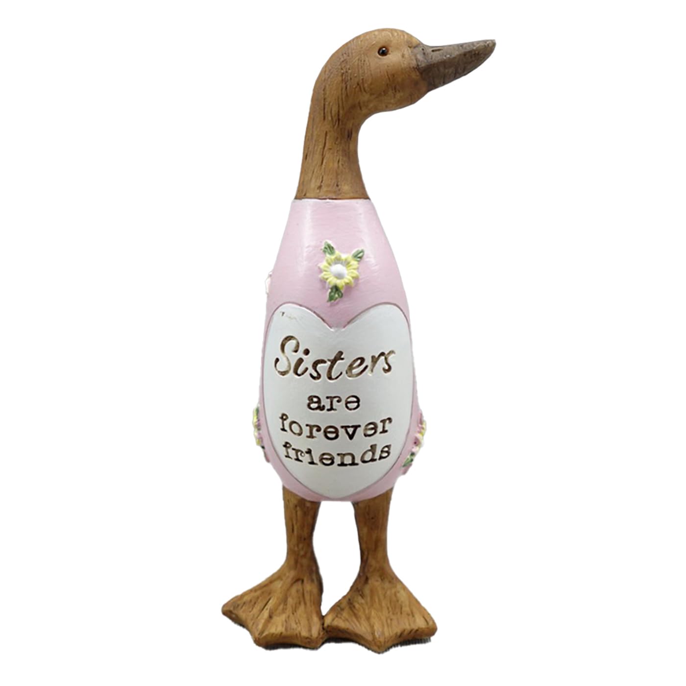 Shudehill Giftware Daisy Message Wooden Duck Ornament Gift - Family, Friends, Auntie, Daughter, Sister, Grandma, Nan or Mum Messages (Sister)