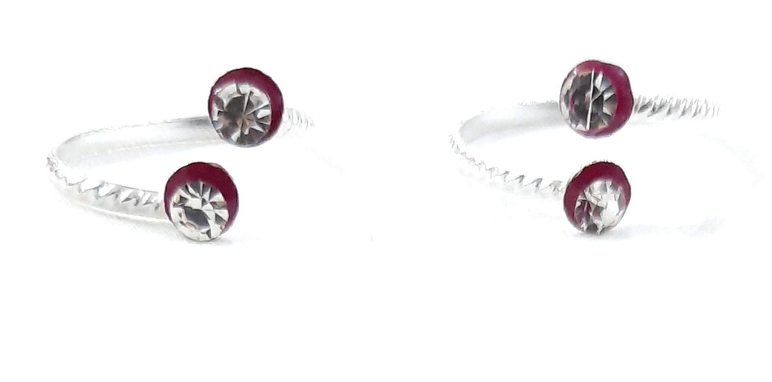 Samyuktha Bichiya Sprial - Anelli da piede placcati in argento, da donna, confezione da 6, senza pietre preziose