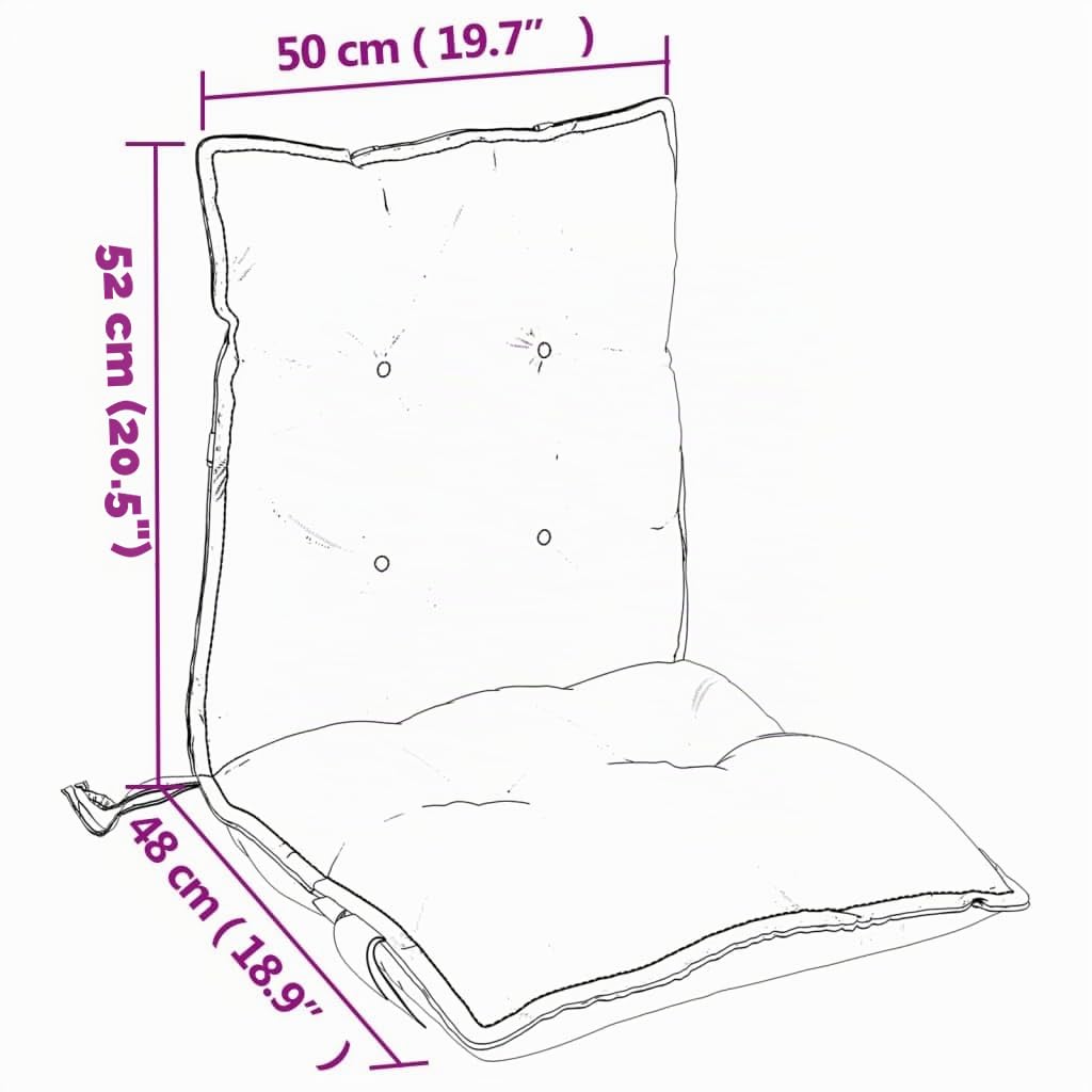 vidaXL Cuscini per Sedia Schienale Basso 6 pz Beige in Tessuto Oxford