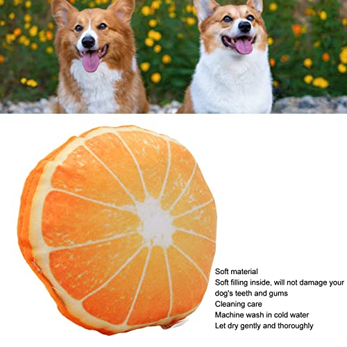 Firlar Obst-Plüsch-Hundespielzeug, Lustiges, Attraktives Kauspielzeug für Haustiere Zum Waschen der Zähne, Niedliches, Interaktives, Weiches, Bissfestes, Quietschendes(Orange)