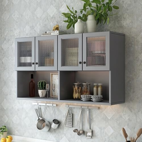 Botiquín colgante para baño y organizador de lavandería con estante abierto funcional 2