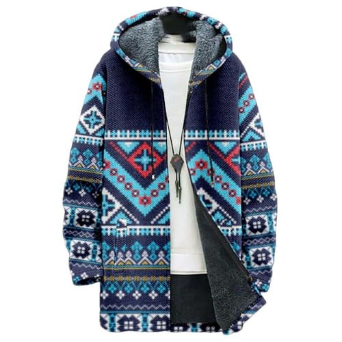 Chaqueta de patrón Harajuku para hombre con abrigo forro polar grueso de invierno