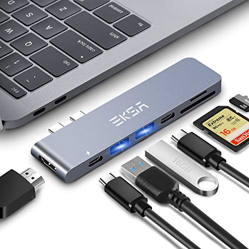 image for Thunderbolt 3 Hub, MacBook Pro Adapter, EKSA 7-in-1 USB C Hub Adapter 