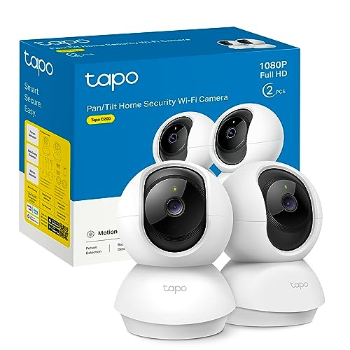 Tapo - Cámara IP WiFi 360° Cámara de Vigilancia FHD 1080p,Visión