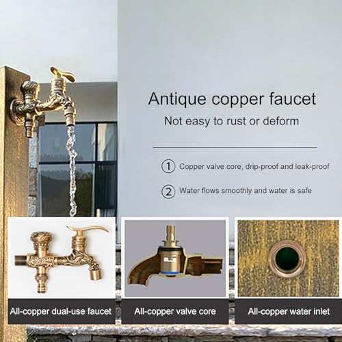 Columna de agua de jardín independiente con toma de agua vertical de acero inoxidable LWX 3