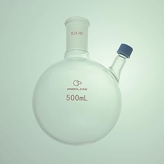 Proglass Glass Round Bottom Boiling Flask with Threaded Inlet with 24/40 Joint Capacity of 500mL