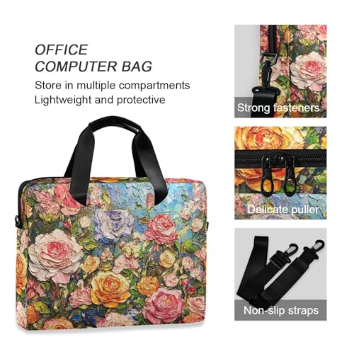 Bolsa para portátil con pintura de flores ALAZA 13-15.6 pulg miniatura 5