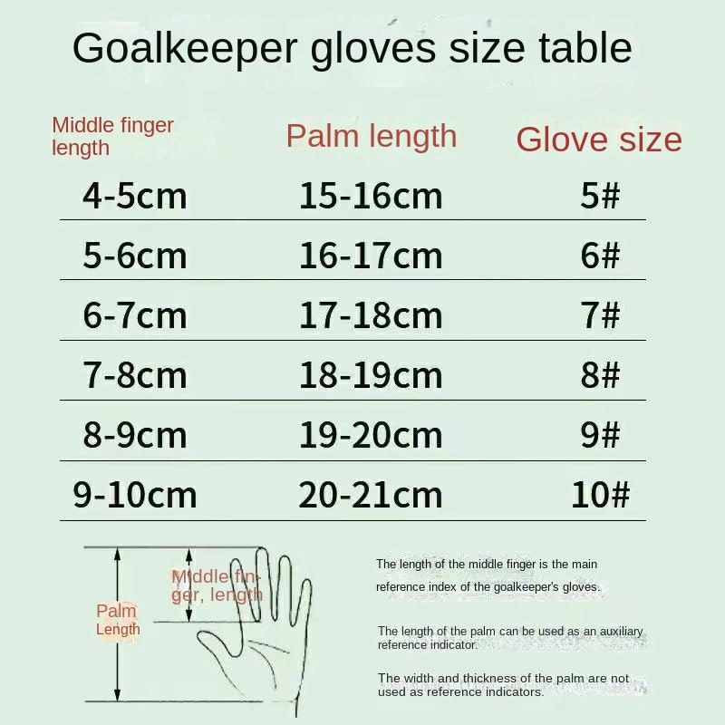 LongjihuiSoccer Goalkeeper Gloves Goalie Training Gloves Strong Grip Anti-Slip and Breathable for Adults and Children (Red,7)