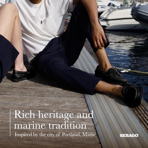Image of Sebago Portland Boat Shoes - Full-Grain Leather Moccasins, Handsewn with Leather Sock Lining and Non-Marking, Slip-Resistant Sipped Rubber Outsoles