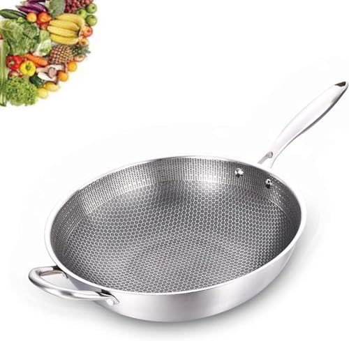 Wok de acero inoxidable grueso 36cm miniatura 4