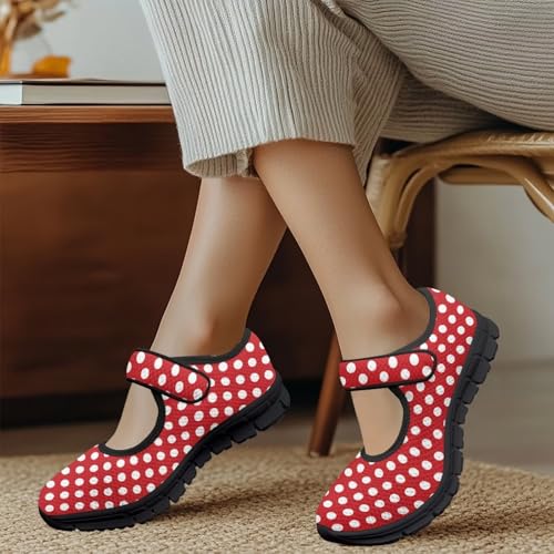 JoyLamoria House Art Geometric Pattern Womens Shoes Non Slip Strap Adjustable Y2K Ballet Working Travel4