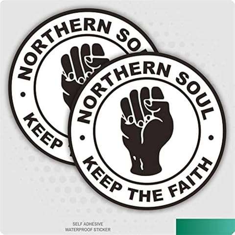 Landing Designs 2 x Northern Soul Round Circle Car Van Lorry Vinyl Self Adhesive Stickers Cover
