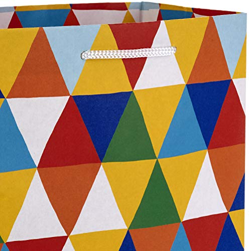 Hallmark Rainbow Gift Bag Assortment (6 Bags: 2 Medium 9", 2 Large 11", 2 Extra Large 14") Stripes and Dots in Red, Blue - Image 4