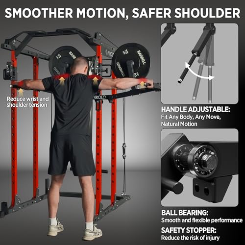 Mikolo Lateral Raise Attachment for Squat Rack, Standing Lateral Raise Machine with 1" Holes, Power Rack Cage Attachment, Upper Body Strength Training Machine for Home Gym
