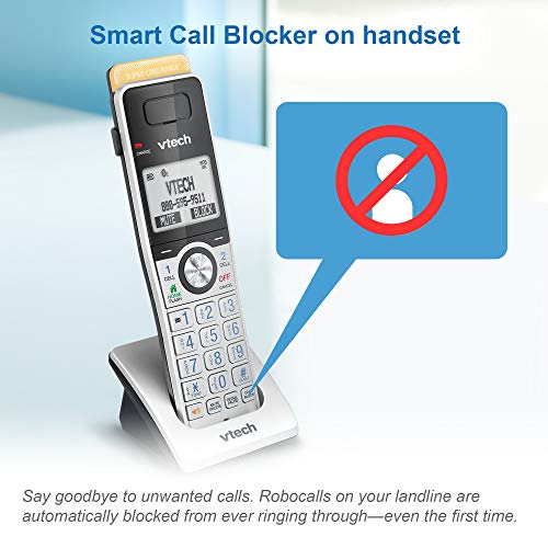 Image of VTech IS8101 Accessory Handset for IS8151 Phones with Super Long Range up to 2300' DECT 6.0,Call Blocking,Connect to Cell,Headset jack,Belt-clip,Power backup,Intercom & Expandable to 12 HS (Pack of 4)