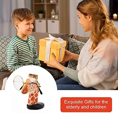 ZEACCT Eyeglass Holders,Animals Hand Carved Wood Eyeglasses Spectacle Sunglasses Holder Stand Animal Shaped Eyewear Retainer,Spectacle Display Stand Home Office Desk Décor Gift (Giraffe)