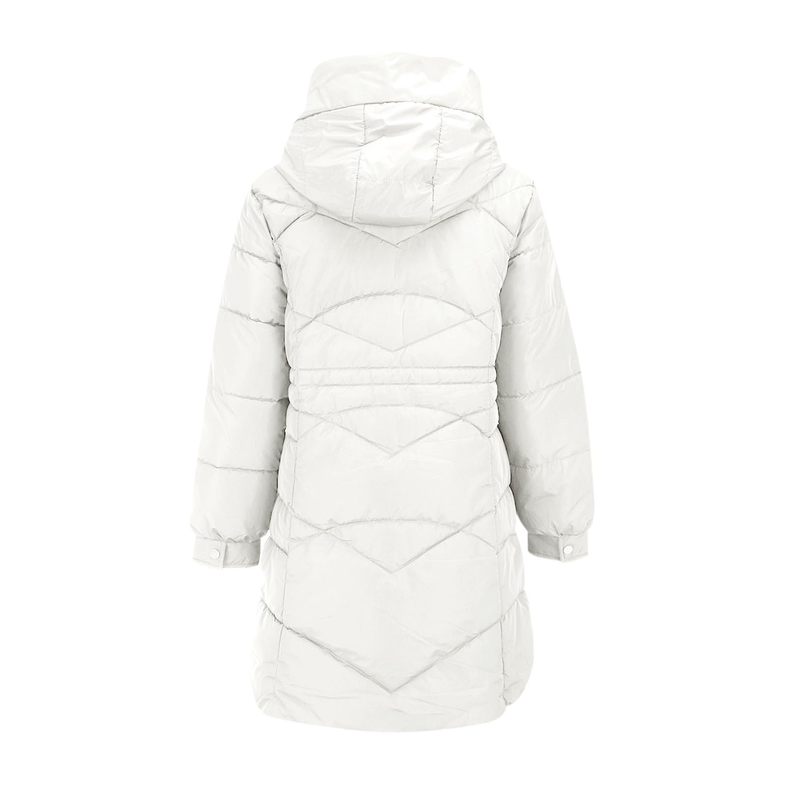 Piumino da donna invernale lungo – caldo cappotto trapuntato con cappuccio cappotto invernale ispessito, piumino antivento, parka invernale a maniche lunghe, per esterni