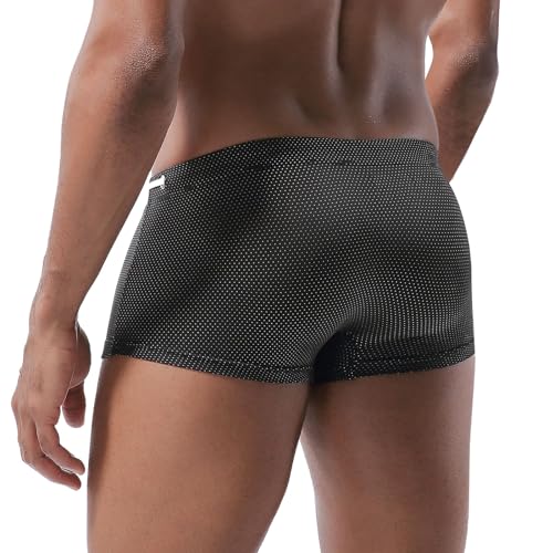 Mens Sexy Swim Trunks Comfy Adjustable Low Wasit Swimsuit Flat Angle for Quick Dry Swimming Shorts Beach Wear3