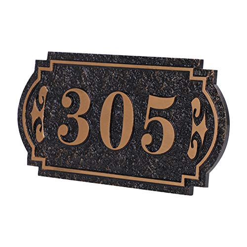 Custom House Number Sign Personalized Number Door Sign Plate Customized Address Plaque Slate Indoor Outddoor Decorative Signs For Home Office Apartment Hotel Room Dormitory Yard, Bronze Color (#61) #TOP2