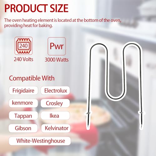 Broil Element for frigi-daire CRE3880GSSC FCRC3012ABA FEF336ECG FEF336ECH FEF352AUD FEF352AWE FEF352DSD FEF366ECN FEF303BWA FEF303CWE FEF3O3CW] FEF303KWB FEF312BSC FEF312BSG FEF314AWA FEF314BWA by REGEERE - Image 2