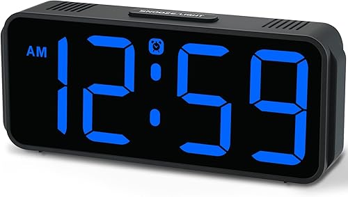 Miniatura 1 de Peakeep Small Digital Alarm Clock Plug in for Bedrooms Bedside, Tiny Electric Clock Large Big Numbers Display with Battery Backup for Desk Table, 6