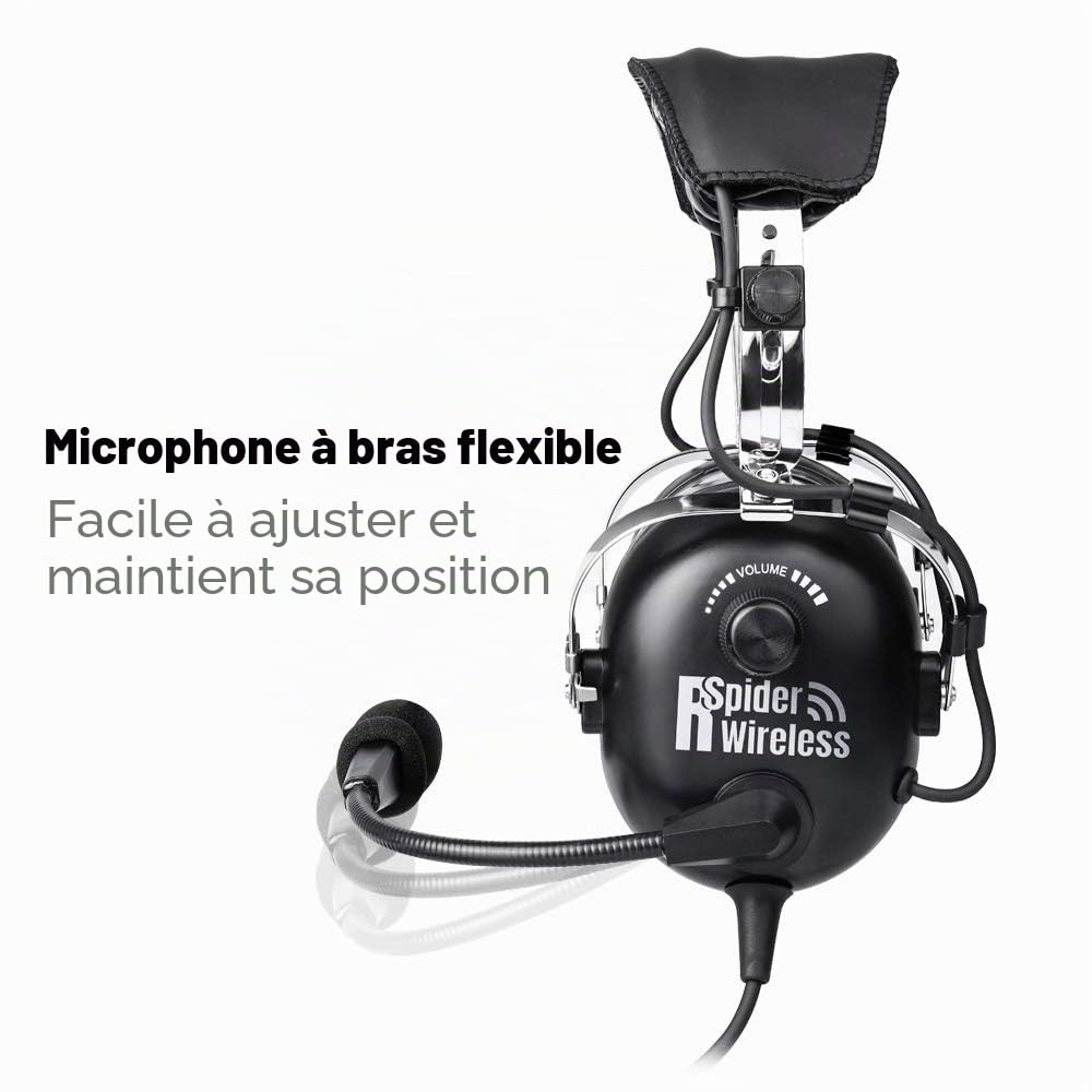 Casque aviation pour pilotes, PNR Aviation, coussinets confortables, réduction passive du bruit, avec étui de transport