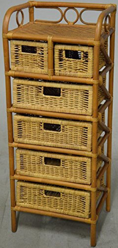 Hansen 2439/4/2 Rattanregal honigfarben, Breite 45 x Tiefe 35 x Höhe...