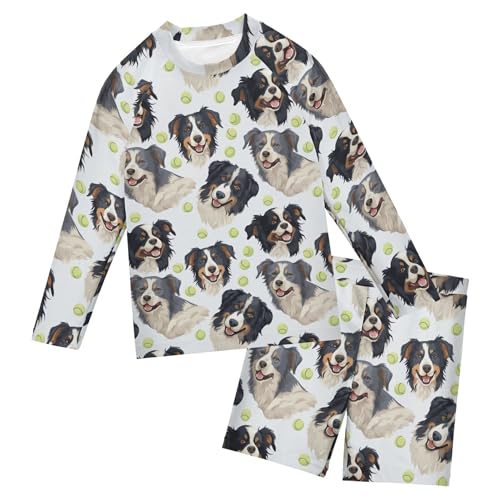 Dog Puppy Pug Animal Toddler and Baby Boys' 2-Piece Swimsuit Trunk, Long Sleeve Rashguard Bathing Suit B0402820