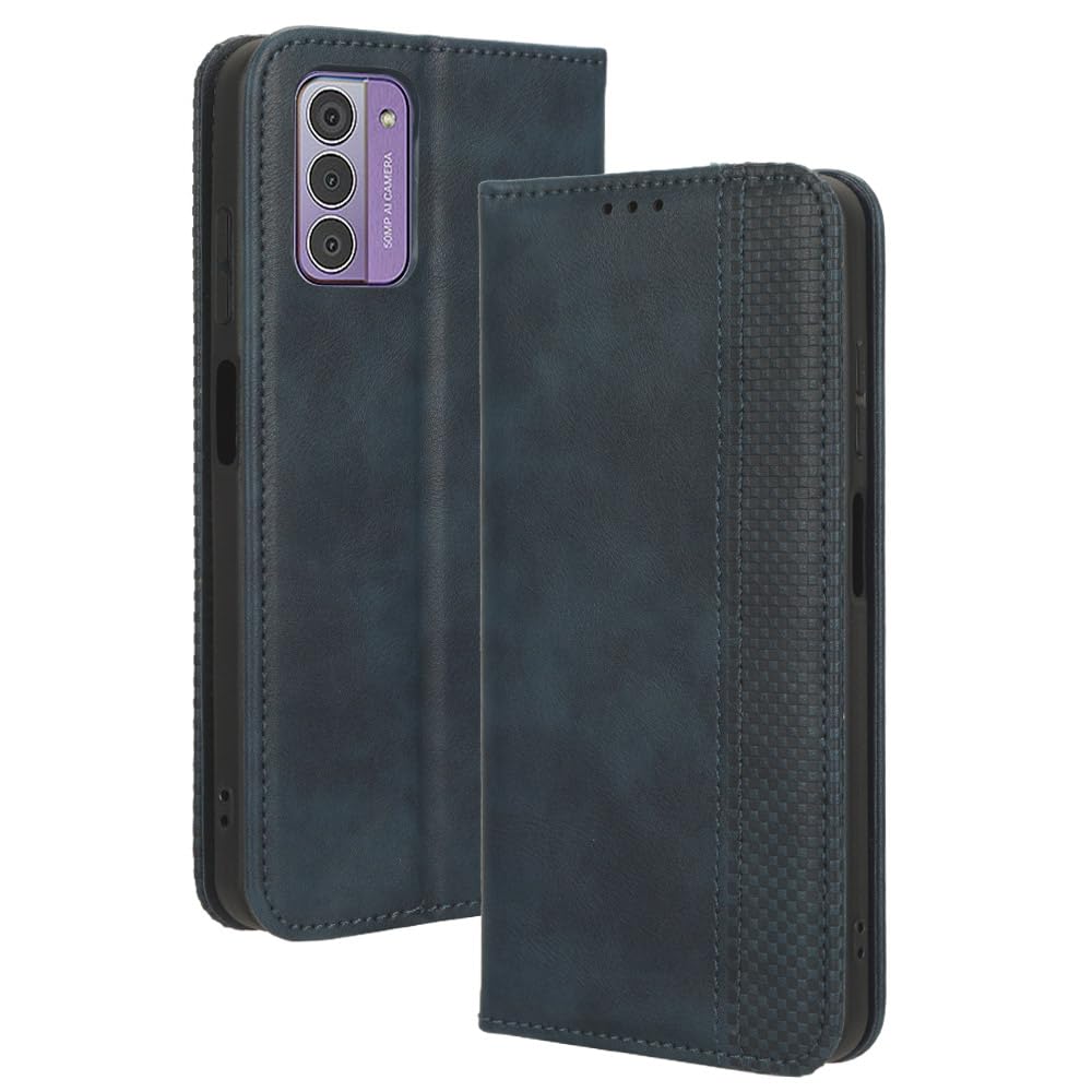 PEIYE Cover Pelle per Nokia G42, Portafoglio PU Pelle Slot Schede, Custodia Cavalletto Stile Libro Chiusura Magnetica, Flip Case -Blu