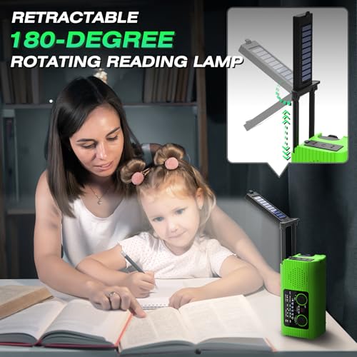 Image of NITIGO Emergency Radio, Multifunction Solar Charger Hand Crank NOAA Weather AM /FM Radio 4000mAh with USB Charged, Reading Lamp, Flashlight, SOS Alarm, Headphone Jack for Emergencies, 2 Pack