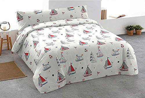 PimpamTex – Juego de Funda de Edredón y de Almohada 100% Algodón, 