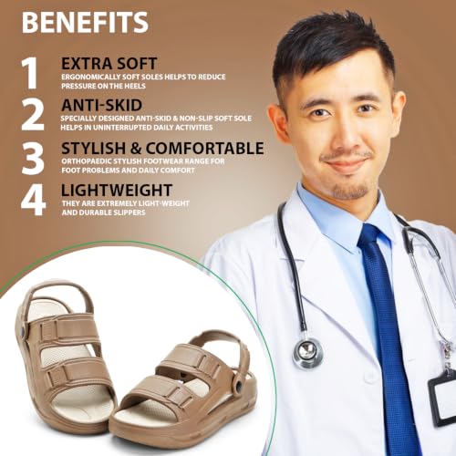 Image of DOCTOR HEALTH SUPER SOFT Men's Sports Sandals | Lightweight EVA Sandals with Back Strap | Anti-Skid Cushioned Comfort Outdoor Casual Walking Sandals